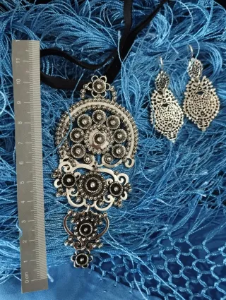 Conjunto Joyería Traje Regional Plata