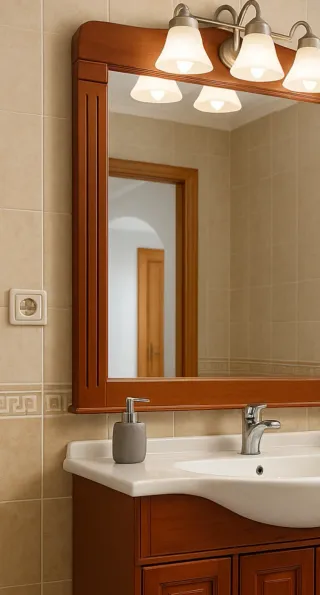 Mueble de baño con lavabo y espejo. NUEVO