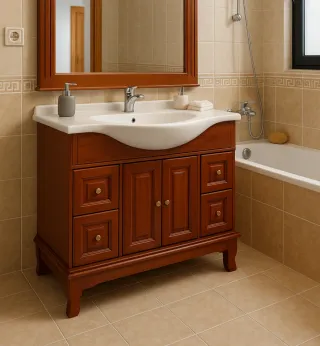 Mueble de baño con lavabo y espejo. NUEVO