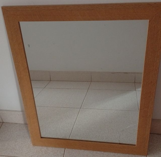 Espejo de madera y cristal cuadro