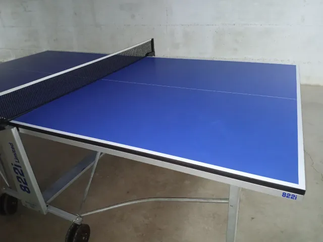 Mesa de ping-pong plegable.
