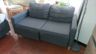Sofá de 2 plazas de Tela Gris 140CM