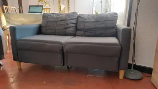 Sofá de 2 plazas de Tela Gris 140CM