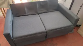 Sofá de 2 plazas de Tela Gris 140CM