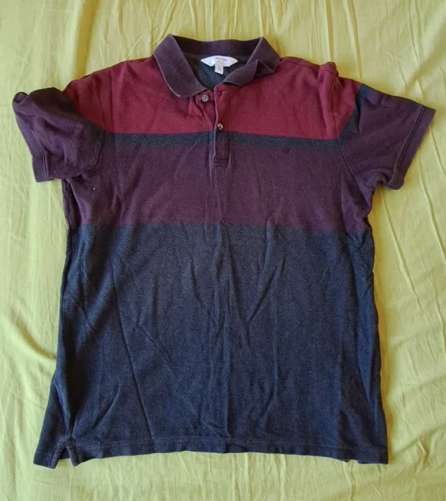 Polo Calvin Klein Rayas Rojo y Gris