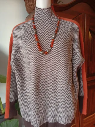Maglione donna fantasia spina di pesce