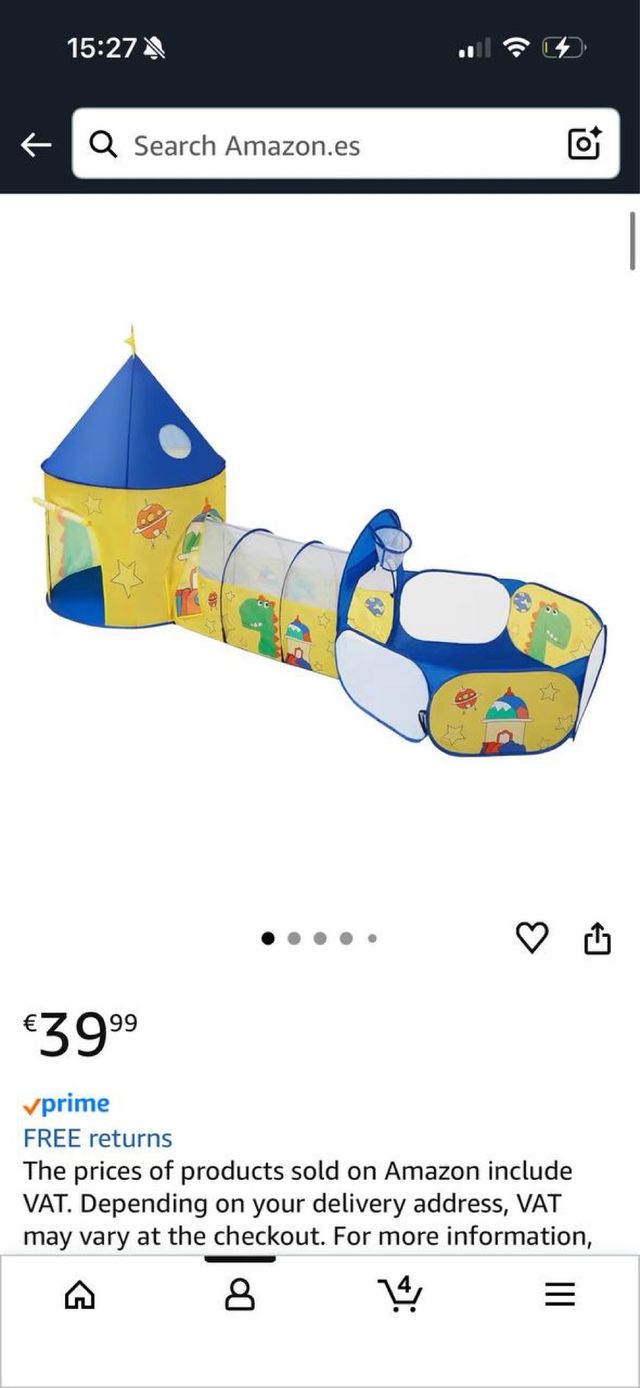 Tienda de campaña infantil con túnel