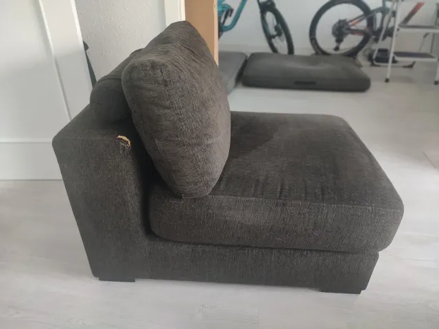 Puff Sillón Tela Marrón Oscuro