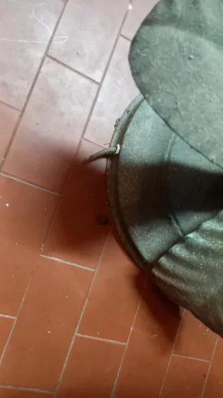 Lampada ferro battuto con vetro di Murano