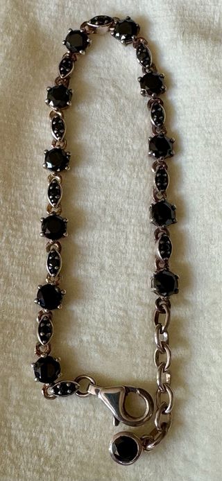 Pulsera Plata con Circonitas Negras.