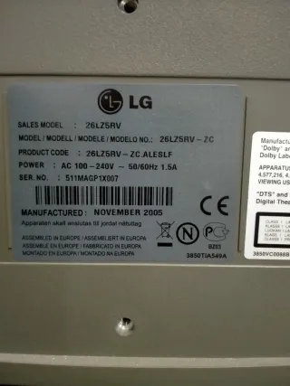 Televisor LG Plata y Negro