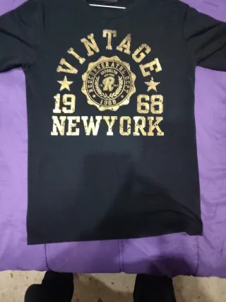 Camiseta Negra Vintage New York Hombre