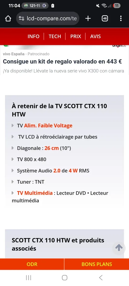 Mini TV DVD Scott 10 Negro/Plata