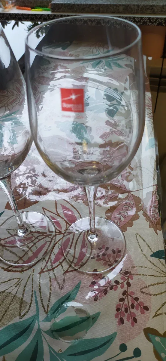 Juego de 6 copas de vino de cristal