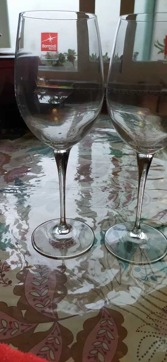 Juego de 6 copas de vino de cristal