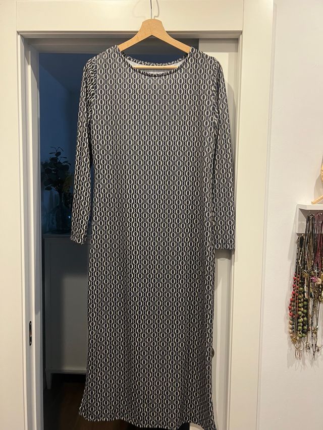 Vestido largo estampado geométrico