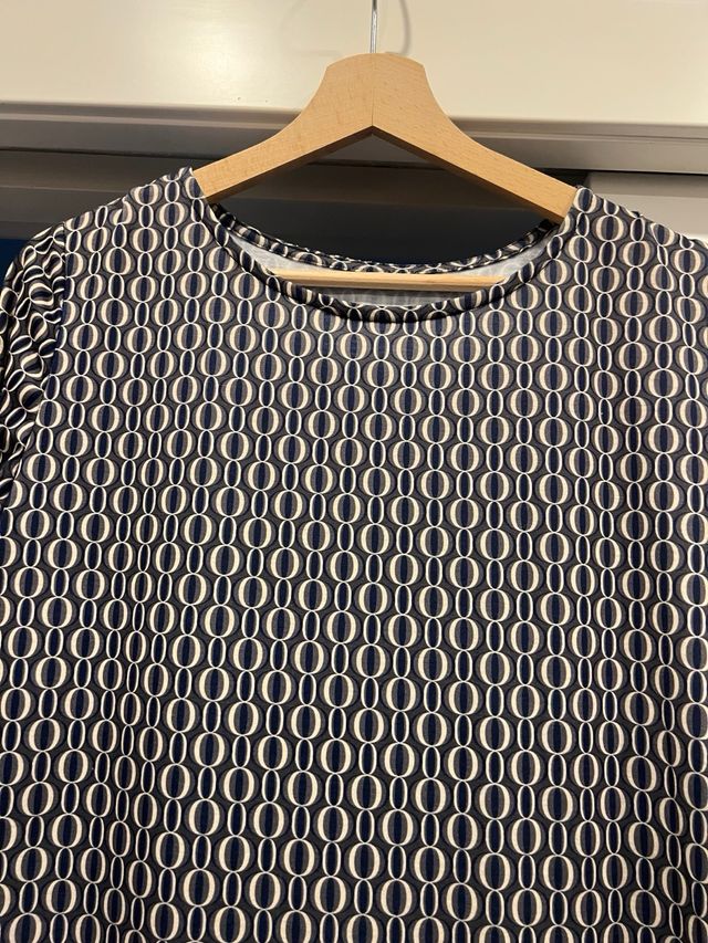 Vestido largo estampado geométrico