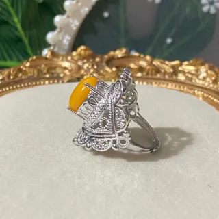 Anillo Acero Inoxidable Ámbar Natural