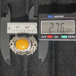 Anillo Acero Inoxidable Ámbar Natural