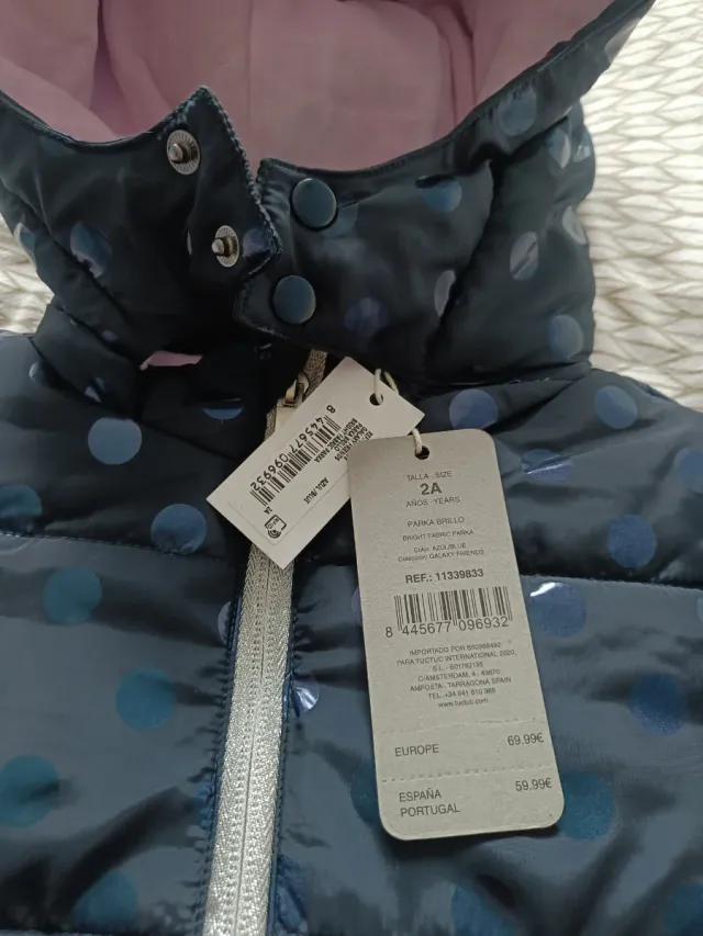 Abrigo Tuc Tuc niña azul estampado