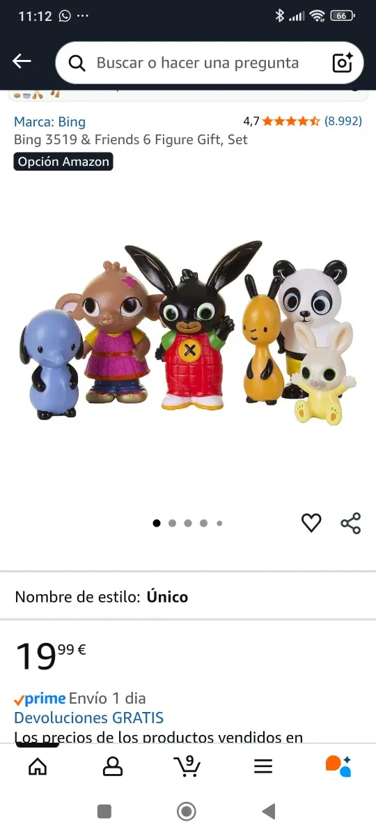 Lote 4 figuras infantiles BING