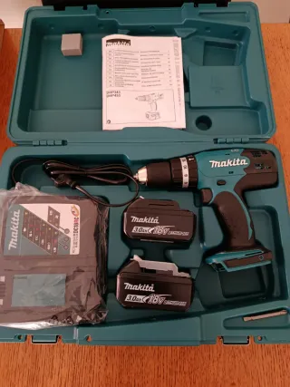 Taladro Makita 18V DHP453 + 2 baterías + Maletín