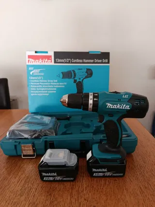 Taladro Makita 18V DHP453 + 2 baterías + Maletín