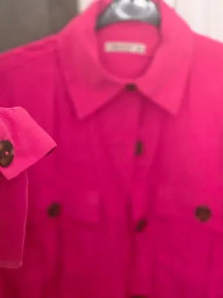 Camisa Oversize Stradivarius Rosa Talla S