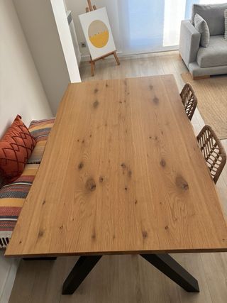 Mesa Comedor Jysk Roble y Negro Extensible