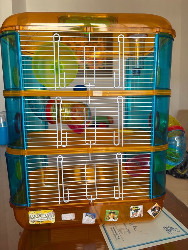ARQUIVET Jaula hamst Gran Canaria Naranja 3 Pisos