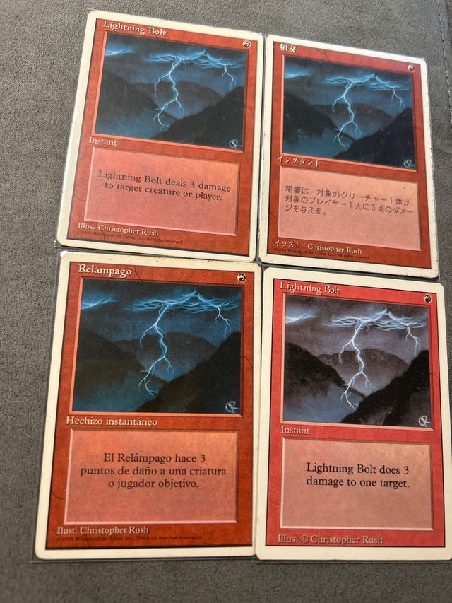 4 Cartas Magic Lightning Bolt