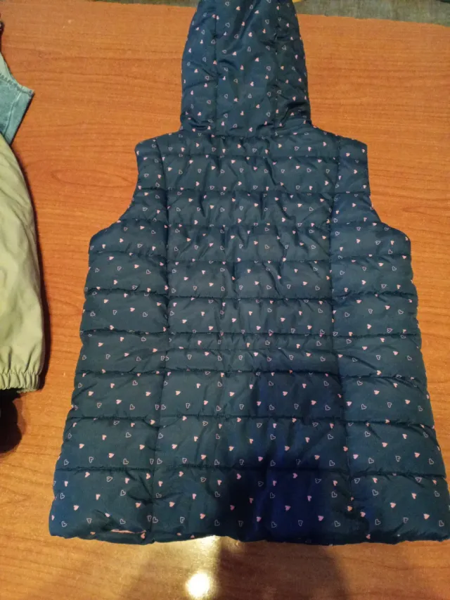 Chaqueta niña azul con corazones rosa T9-10