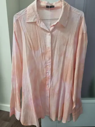 Camisa Bershka Talla M, Naranja Rosa