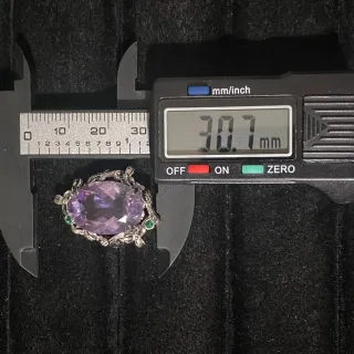 Anillo Amatista Natural Diseño Floral