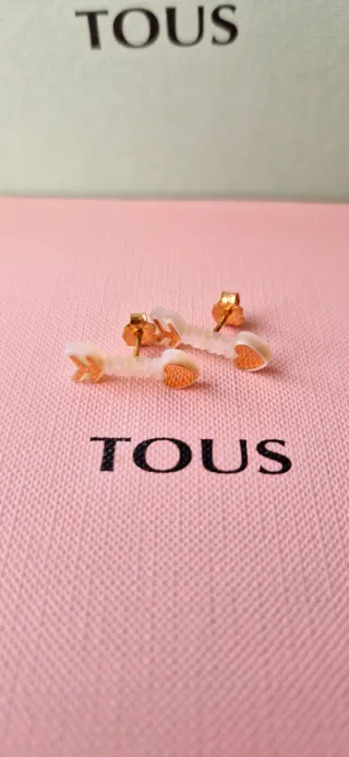 Pendientes tous oro  bilaminado y nacar