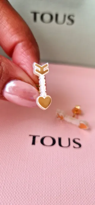 Pendientes tous oro  bilaminado y nacar