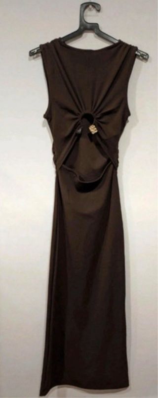Vestido Zara marrón con abertura