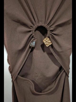 Vestido Zara marrón con abertura