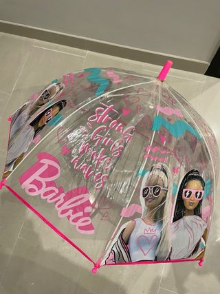 Paraguas Transparente Barbie Niña