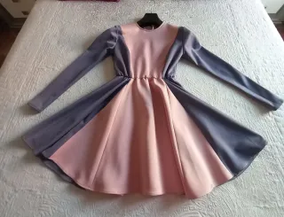 Vestido Mujer Talla M Gris y Rosa