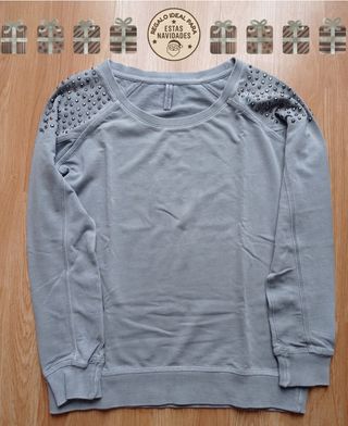 Sudadera gris tachuelas Talla XS