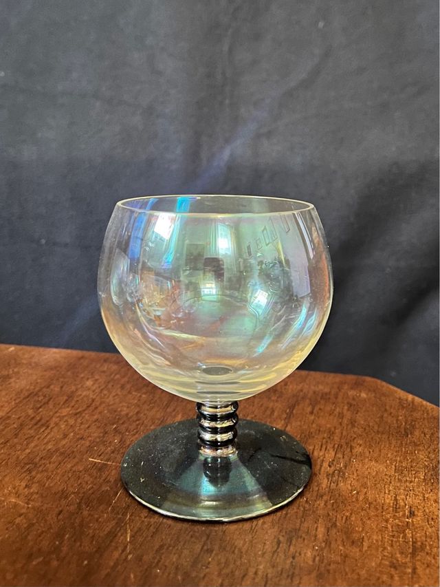 Bicchieri Cognac Vetro Cristallo Iridescente