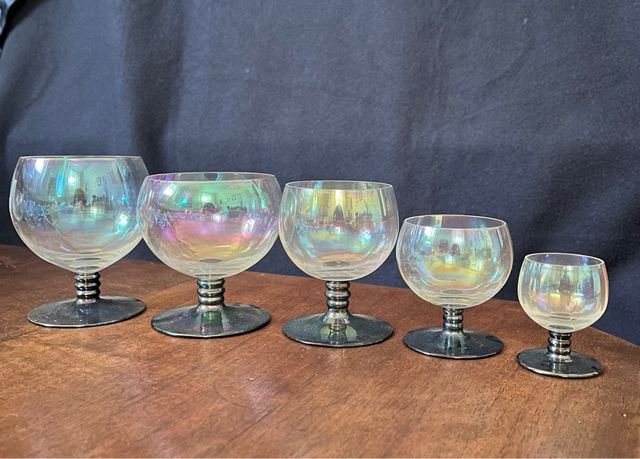 Bicchieri Cognac Vetro Cristallo Iridescente