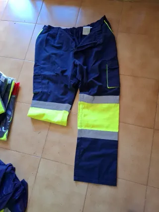 Pantalón de trabajo reflectante azul,
