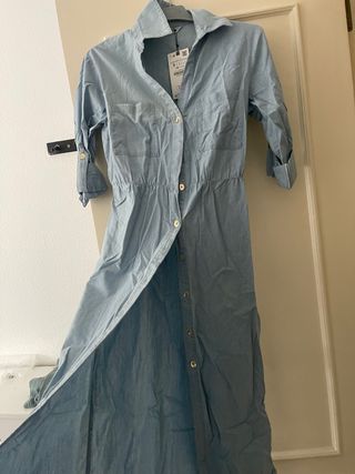 Vestido camisero vaquero azul talla S
