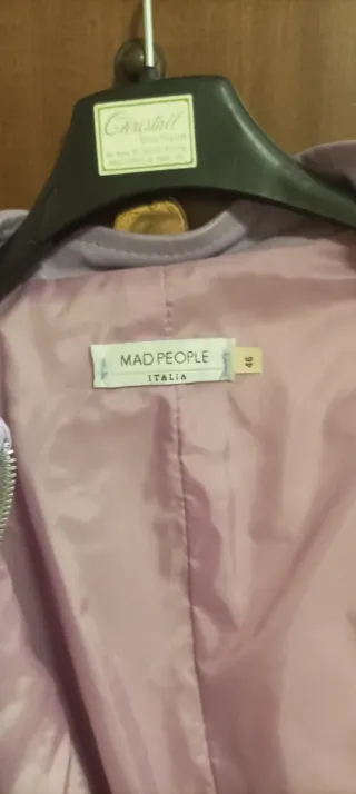 Giubbino in pelle donna viola chiaro taglia