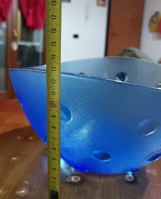 Fruttiera in Vetro Made in Italy Blu Trasparente