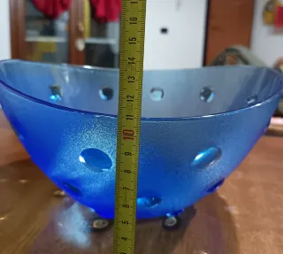 Fruttiera in Vetro Made in Italy Blu Trasparente