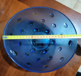 Fruttiera in Vetro Made in Italy Blu Trasparente