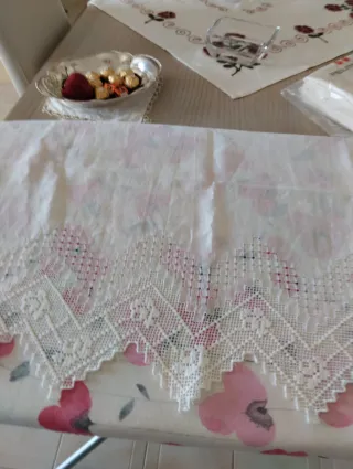 Asciugamano Vintage Lino Ricamato